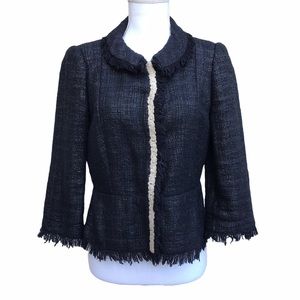 MaxMara Pianoforte Black 3/4 Sleeve Blazer